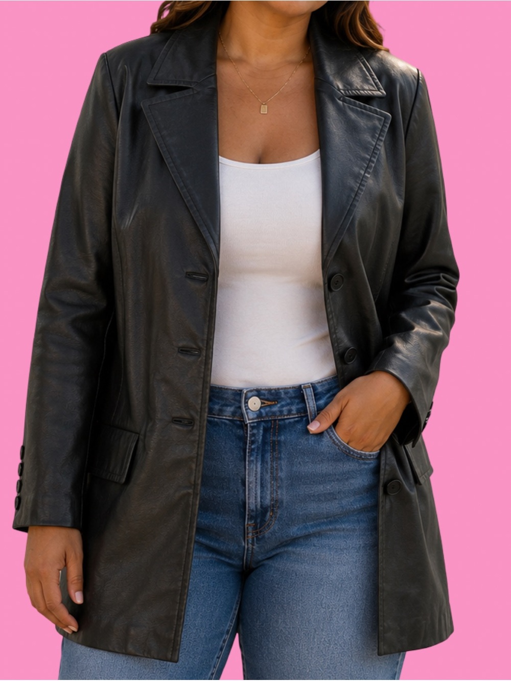 Vintage Newport News Leather Blazer Jacket